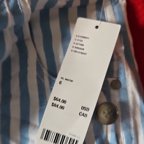 Urban Outfitters Women's Blue and White Stripe Straight-Leg Pant - Picture 4 of 5